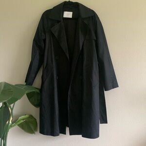 Everlane black trench